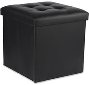 Taburet pliabil negru ZAREX L din piele ecologica