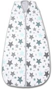 Sac de dormit copii de vara din muselina Kidizi All Mint Stars 75 cm, 100% bumbac, 0-9 luni
