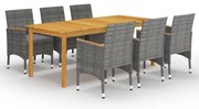 vidaXL Set mobilier de grădină, 7 piese, gri