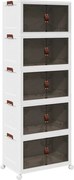 vidaXL Cutie de depozitare stivuită cu roți 5 niveluri 75L 64x40x179cm