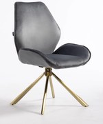 HR350 BAZĂ STEA Scaun Grafit din Catifea Bază Aurie