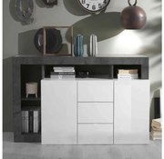 Comodă LENOR alb/antracit