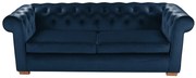 Canapea extensibila Oxford Chesterfield, 88x216x75 cm, 3 locuri, Dark Blue