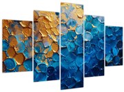 Tablou - Pictura albastru-auriu (150x105 cm)