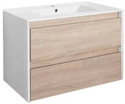 Dulap de bază Porto 80 cu lavoar alb-stejar sonoma