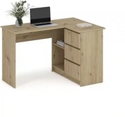 Birou BEGA, stejar artisan, PAL laminat, 124x85x76 cm