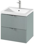 Set dulap baie suspendat 2 sertare lavoar inclus, 60 cm, culoare fiord mat, MDF, Cersanit Tirso 600x450 mm, Fiord mat