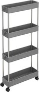 Raft cu roți SLIM, 4 niveluri, 12,5x40x86cm, gri SongmicsHome