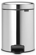 Cos de gunoi cu pedala Brabantia NewIcon 649010, 5 L, Inchidere lina, Baza anti-derapanta, Inox