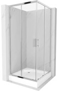 Mexen Rio cabină de duș pătrată 90 x 90 cm, transparentă, crom + cadă de duș, alb - 860-090-090-01-00-4510