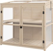 Outsunny Răsadniță pat de cultivare, rezistent la intemperii, 2 niveluri, lemn de brad, 103 x 61 x 103 cm, natural | Aosom Romania