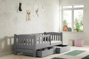 Pat copii din lemn Alvins 80x180 - gri