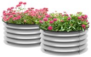 Outsunny Set 2 Paturi Înălțate de Gradină, Jardiniere Exterior cu Margine Protecție, Ideal pentru Flori și Legume, Design Ergonomic | Aosom Romania