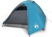 vidaXL Cort de camping cupolă pentru 3 persoane, albastru, impermeabil