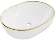 Mexen Viki chiuvetă de blat 48 x 35 cm, albă/aurie - 21054805