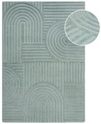 Covor din lână Flair Rugs Zen Garden 120 x 170 cm, turcoaz