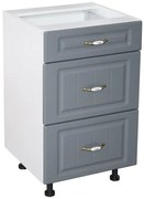 Corp inferior 40 cu 3 sertare metalice pentru greutate Zebra MDF gri dungi