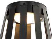 Set de 2 lămpi de masă pentru exterior negru inclusiv LED cu dimmer în 3 trepte solar și reîncărcabil - Penny