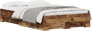vidaXL Cadru de pat cu sertar Lemn Vechi 120 x 190 cm Lemn compozit
