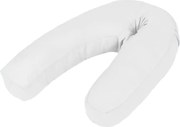 vidaXL Pernă de sarcină în formă de J, alb, 54x(36-43) cm