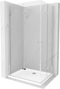 Mexen Lima Duo cabină de duș pliabilă 80 x 70 cm, transparentă, crom + cadă de duș plată - 856-080-070-01-02-4010