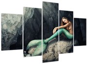 Tablou - Sirena pe stâncă (150x105 cm)