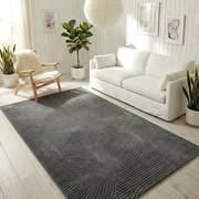 Covor cameră antiderapant Welsoft, 120x180 cm, acolade antracit