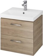 Set dulap baie suspendat 50 cm Lara , nuc, cu lavoar inclus, Cersanit