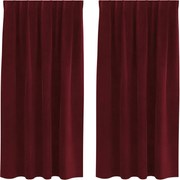 vidaXL Perdele opace 2 pcs Roșu Vin 140 x 175 cm Catifea