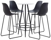 vidaXL Set mobilier de bar, 5 piese, negru, plastic