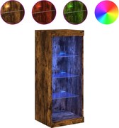 vidaXL Servantă cu lumini LED, stejar fumuriu, 41x37x100 cm