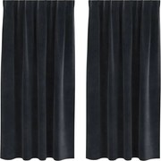 vidaXL Perdele opace 2 pcs Negru 140 x 175 cm Catifea