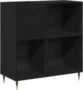 vidaXL Dulap pentru discuri de vinil Stejar Negru 85 x 38 x 89 cm