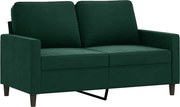 vidaXL Canapea cu 2 locuri, verde închis, 120 cm, catifea