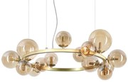 Ideal Lux - Lustru LED suspendat pe cablu PERLAGE 14xG9/3W/230V diam. 85 cm auriu/fumuriu