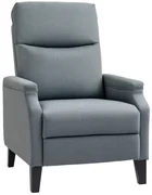 HOMCOM Fotoliu Relaxant Ergonomic Înclinabil cu Suport Dublu pentru Picioare, Dimensiuni 72x83x103 cm, Gri Elegant pentru Confort Maxim | Aosom Romania