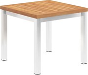 vidaXL Masă laterală de grădină, 45 x 45 x 38 cm, lemn de tec și oțel