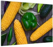 Tablou pe sticlă - legume (70x50 cm)