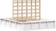 vidaXL Cadru de pat Alb 140 x 190 cm Lemn de pin masiv