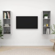 vidaXL Dulapuri TV suspendate, 2 buc, gri beton, lemn prelucrat