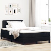 vidaXL Pat boxspring cu saltea cu saltea Negru 120 x 190 cm țesătură
