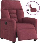 vidaXL Fotoliu rabatabil electric, roșu vin, material textil
