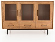 Vitrină din lemn de stejar 144x95 cm Abies – The Beds