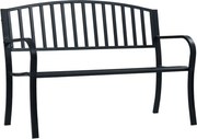 vidaXL Bancă de grădină, negru, 125 cm, oțel