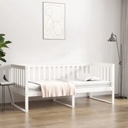 vidaXL Pat de zi fără saltea, alb, 90x200 cm, lemn masiv pin