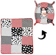 Patura joaca bebelusi 120x110 cm Kidizi Tummy Time Mat Uplift Black-Red-White