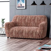 Huse bielastice UNIVERSO NOU dungi maro fotoliu dublu (l. 120 - 160 cm)