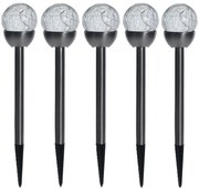 Set de lămpi solare cu LED-uri ProGarden 6 x 36 cm, 5 buc., oțel inoxidabil, sticlă
