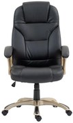 DESMOND Scaun directorial, recliner, pivotant, inaltime reglabila, rezistent 150 kg, piele PU, Negru