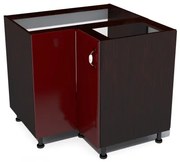 Corp inferior colt cu 2 usi Zebra MDF rosu simplu